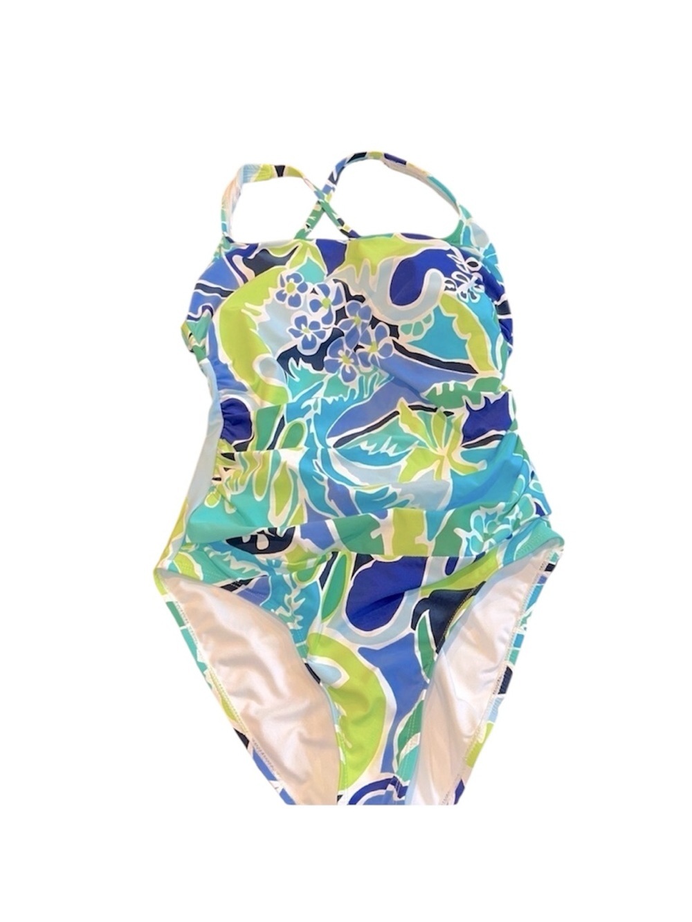 Nautica Colorful Floral One-Piece Swimsuit size large padded & adjustable straps